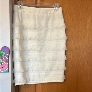 Elegant White Fringe Skirt